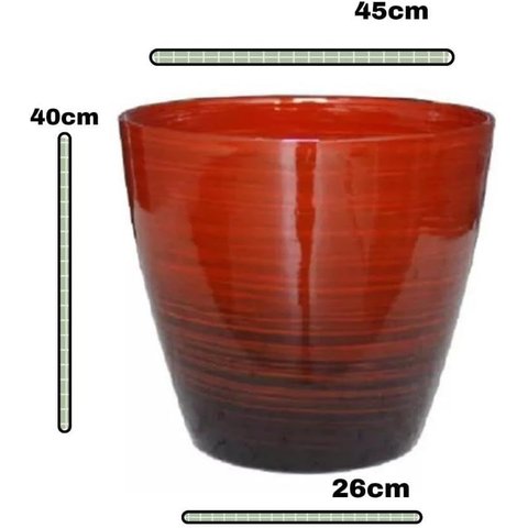 Vaso para Plantas Grande Decorativo Sala Jardim Alto Brilho e Leve 40cm (liso/terracota)