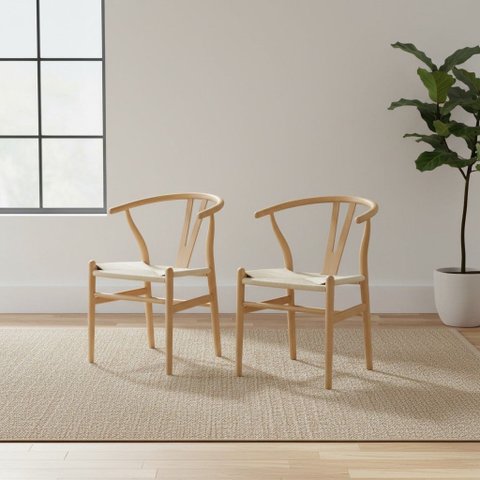 Conjunto 2 Cadeiras Minimalistas em Madeira Tivoli Fratini