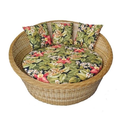 Poltrona Chaise Fibra Cor Clara Palha Nátural e Alumínio