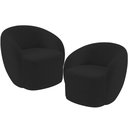 Ver imagem 1 de Kit 02 Poltronas Decorativas para Sala de Estar Living Gliese K01 Veludo Preto - Lyam Decor