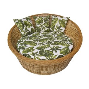 Poltrona Chaise Cor Fibra Natural Tecido Zimbros Verde Karsten