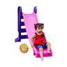 Escorregador Médio Infantil - Escorrega Rosa e Escada Roxa Planet Kids Brinquedos - 1