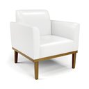 Ver imagem 3 de Kit 2 Poltronas Base de Madeira Fixa Castanho Marisa Corano D03 - D'Rossi Branco