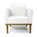 Ver imagem 4 de Kit 2 Poltronas Base de Madeira Fixa Castanho Marisa Corano D03 - D'Rossi Branco