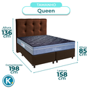 Ver imagem 3 de Cama + Box Marrom e Colchão Molas Ensacadas Queen - Petrus Paropas + Cabeceira
