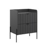 Mesa de Cabeceira com Gaveta Grafite para Quarto Moriah 45cm Base de Ferro Preto - 4