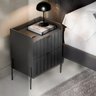 Mesa de Cabeceira com Gaveta Grafite para Quarto Moriah 45cm Base de Ferro Preto - 1