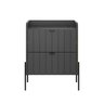 Mesa de Cabeceira com Gaveta Grafite para Quarto Moriah 45cm Base de Ferro Preto - 5