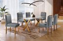 Ver imagem 1 de Conjunto Sala de Jantar 6 Lugares Mesa e Cadeiras Munique Madeira Maciça Veludo Cinza Profundo