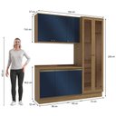 Ver imagem 4 de Armário de Cozinha Compacta 100% Mdf 192cm Nogueira/azul Profundo Celeste Kappesberg