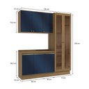 Ver imagem 3 de Armário de Cozinha Compacta 100% Mdf 192cm Nogueira/azul Profundo Celeste Kappesberg