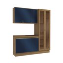 Ver imagem 2 de Armário de Cozinha Compacta 100% Mdf 192cm Nogueira/azul Profundo Celeste Kappesberg