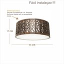 Ver imagem 2 de Luminária Decorativa Madeira Plafon Copacabana Red 45cm