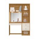 Ver imagem 2 de Penteadeira Camarim Multiuso com Led e Espelho com 2 Gavetas Lume - Freijó/offwhite