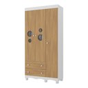 Ver imagem 2 de Guarda-roupa Infantil 92cm 3 Portas 2 Gavetas Suspiro Multimóveis Mp4457 Branco/madeirado