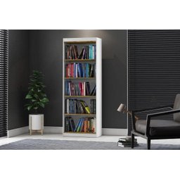 Livreiro Multiuso Organizador Sapateira 4 Prateleiras Sala Quarto Escritório Encanto Branco/Nature - 2