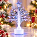 Ver imagem 1 de Árvore de Natal Mini Fibra Óptica LED 14cm Enfeite de Mesa