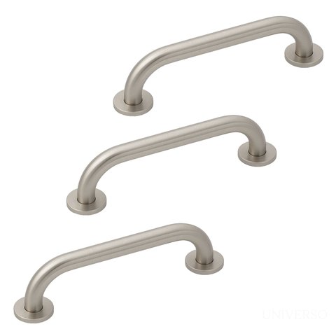 Kit 3 Barra Alca Apoio 30cm Inox Escovado Idoso / Deficiente Pcd