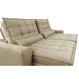 Sofá Retrátil e Reclinável com Molas Ensacadas Cama Inbox Gold 2,12M Tecido Suede Velusoft Bege - 4 Sofá Retrátil e Reclinável com Molas Ensacadas Cama Inbox Gold 2,12M Tecido Suede Velusoft Bege - 4