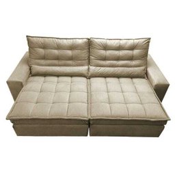 Sofá Retrátil e Reclinável com Molas Ensacadas Cama Inbox Gold 2,12M Tecido Suede Velusoft Bege - 5 Sofá Retrátil e Reclinável com Molas Ensacadas Cama Inbox Gold 2,12M Tecido Suede Velusoft Bege - 5