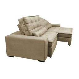 Sofá Retrátil e Reclinável com Molas Ensacadas Cama Inbox Gold 2,12M Tecido Suede Velusoft Bege - 8 Sofá Retrátil e Reclinável com Molas Ensacadas Cama Inbox Gold 2,12M Tecido Suede Velusoft Bege - 8
