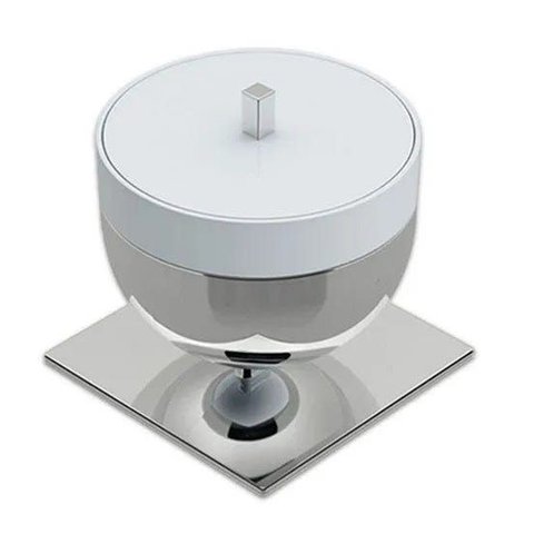 Porta Objetos Bancada Zamac/acrílico Zen Woman - Branco com Cromo