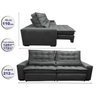 Sofá Retrátil e Reclinável com Molas Ensacadas Cama Inbox Gold 2,12M Tecido Suede Velusoft Cinza - 2