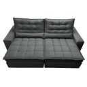 Ver imagem 5 de Sofá Retrátil e Reclinável com Molas Ensacadas Cama Inbox Gold 2,12M Tecido Suede Velusoft Cinza