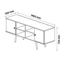 Ver imagem 5 de Rack para Sala Tv de até 60" com 2 Portas e 4 Nichos Cumarú com Off White - Estrela - Patrimar