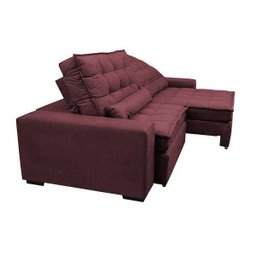 Sofá Retrátil e Reclinável com Molas Ensacadas Cama Inbox Gold 2,12M Tecido Suede Velusoft Vinho - 8 Sofá Retrátil e Reclinável com Molas Ensacadas Cama Inbox Gold 2,12M Tecido Suede Velusoft Vinho - 8