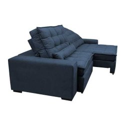 Sofá Retrátil e Reclinável com Molas Ensacadas Cama Inbox Gold 2,32M Tecido Suede Velusoft Azul - 8