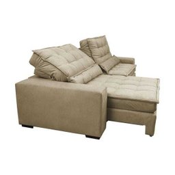 Sofá Retrátil e Reclinável com Molas Ensacadas Cama Inbox Gold 2,32M Tecido Suede Velusoft Bege - 7