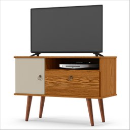 Rack para Tv até 32 Polegadas 1 Porta e 1 Gaveta Sala de Estar Yan Cumaru/off White - 1