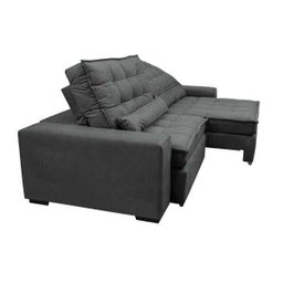 Sofá Retrátil e Reclinável com Molas Ensacadas Cama Inbox Gold 2,32M Tecido Suede Velusoft Cinza - 8