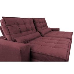 Sofá Retrátil e Reclinável com Molas Ensacadas Cama Inbox Gold 2,32M Tecido Suede Velusoft Vinho - 4