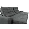 Sofá Retrátil e Reclinável com Molas Ensacadas Cama Inbox Gold 2,52M Tecido Suede Velusoft Cinza - 4