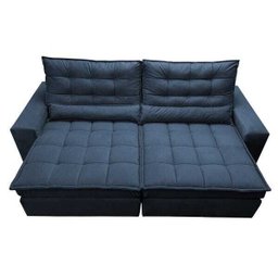 Sofá Retrátil e Reclinável com Molas Ensacadas Cama Inbox Gold 3,12M Tecido Suede Velusoft Azul - 5