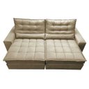 Ver imagem 5 de Sofá Retrátil e Reclinável com Molas Ensacadas Cama Inbox Gold 3,12M Tecido Suede Velusoft Bege