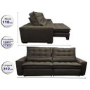 Ver imagem 2 de Sofá Retrátil e Reclinável com Molas Ensacadas Cama Inbox Gold 3,12M Tecido Suede Velusoft Café