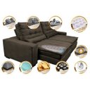 Ver imagem 3 de Sofá Retrátil e Reclinável com Molas Ensacadas Cama Inbox Gold 3,12M Tecido Suede Velusoft Café