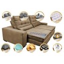 Ver imagem 3 de Sofá Retrátil e Reclinável com Molas Ensacadas Cama Inbox Gold 3,12M Tecido Suede Velusoft Castor