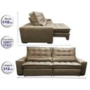 Ver imagem 2 de Sofá Retrátil e Reclinável com Molas Ensacadas Cama Inbox Gold 3,12M Tecido Suede Velusoft Castor