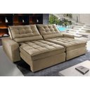 Ver imagem 1 de Sofá Retrátil e Reclinável com Molas Ensacadas Cama Inbox Gold 3,12M Tecido Suede Velusoft Castor