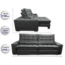 Ver imagem 2 de Sofá Retrátil e Reclinável com Molas Ensacadas Cama Inbox Gold 3,12M Tecido Suede Velusoft Cinza