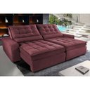Ver imagem 1 de Sofá Retrátil e Reclinável com Molas Ensacadas Cama Inbox Gold 3,12M Tecido Suede Velusoft Vinho