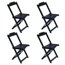 Ver imagem 4 de Jogo De Mesa Com 4 Cadeiras De Madeira Dobravel 120X70 - Preto - Preto