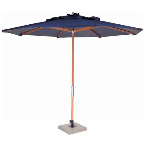Ombrelone Leblon Azul Royal em Madeira 2,00 Mt (larg) Base 49x49 Cm Central com Tecido Bagun -
