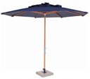Ver imagem 1 de Ombrelone Leblon Azul Royal em Madeira 2,00 Mt (larg) Base 49x49 Cm Central com Tecido Bagun -
