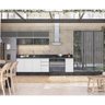 Cozinha Completa Modulada 10 Peças 100% MDF Kali Premium Branco Chumbo Cetim Nicioli - 1