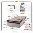 Ver imagem 2 de Conjunto Cama Box Espuma Espuma Chicago Marrom Solteiro 96x203x57